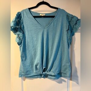 Style & Co Light Blue Tee XL